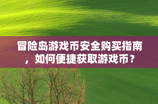 冒险岛游戏币安全购买指南图片