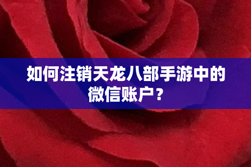 如何注销天龙八部手游中的微信账户图片