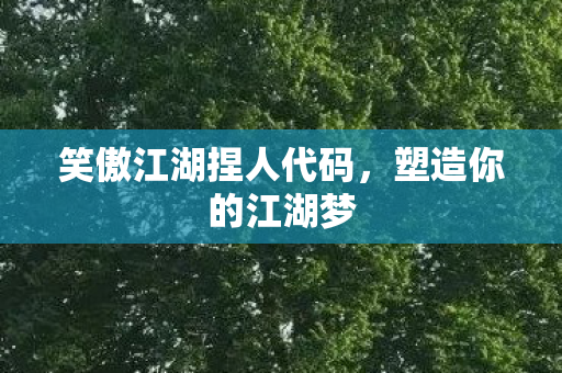 笑傲江湖捏人代码图片