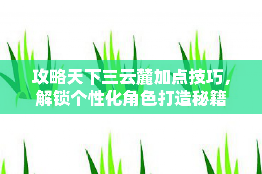 攻略天下三云麓加点技巧图片