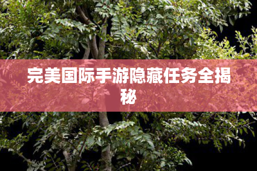 完美国际手游隐藏任务全揭秘图片