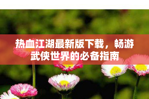 畅游武侠世界的必备指南图片