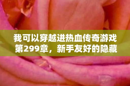 我可以穿越进热血传奇游戏 第299章，新手友好的隐藏玩法大揭秘