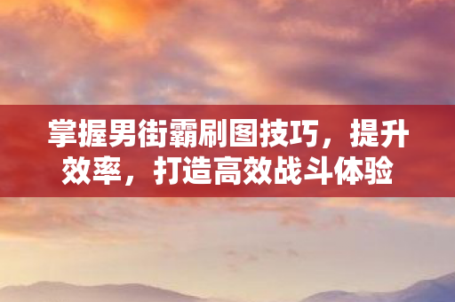 掌握男街霸刷图技巧图片