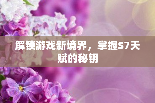 掌握S7天赋的秘钥图片