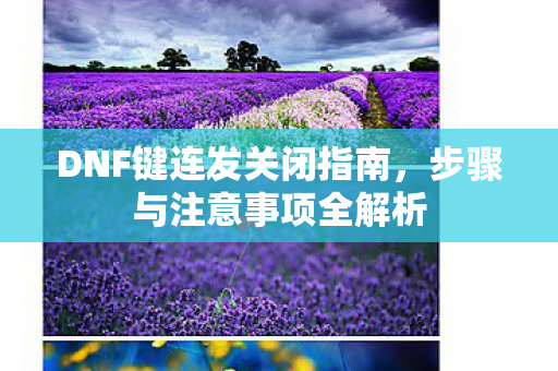 DNF键连发关闭指南图片
