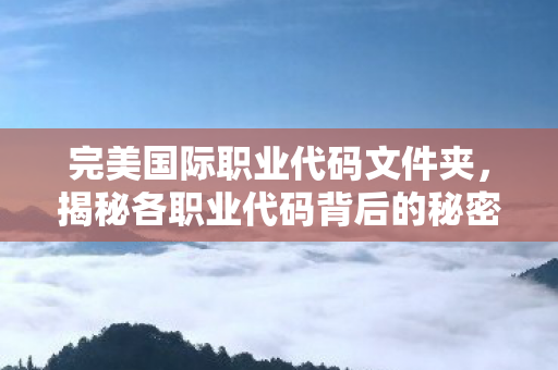 揭秘各职业代码背后的秘密图片