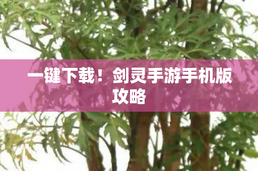 一键下载！剑灵手游手机版攻略