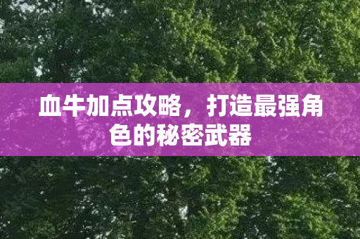 打造最强角色的秘密武器图片