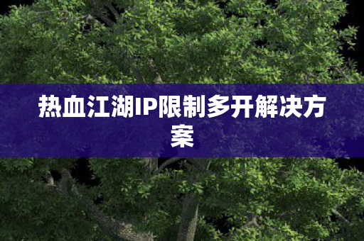 热血江湖IP限制多开解决方案图片