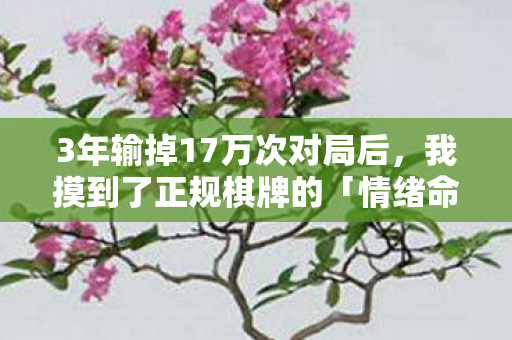 3年输掉17万次对局后，我摸到了正规棋牌的「情绪命门」