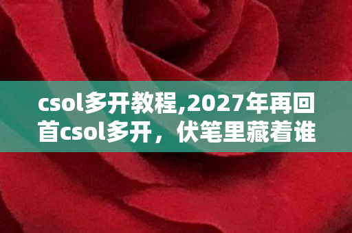 csol多开教程,2027年再回首csol多开,伏笔里藏着谁的一句别走,鼻子一酸泪满流 csol多开教程,2027年再回首csol多开,伏笔里藏着谁的一句别走,鼻子一酸泪满流
