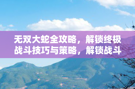 无双大蛇全攻略,解锁终极战斗技巧与策略,解锁战斗巅峰,无双大蛇全攻略及终极战斗技巧与策略 无双大蛇全攻略,解锁终极战斗技巧与策略,解锁战斗巅峰,无双大蛇全攻略及终极战斗技巧与策略