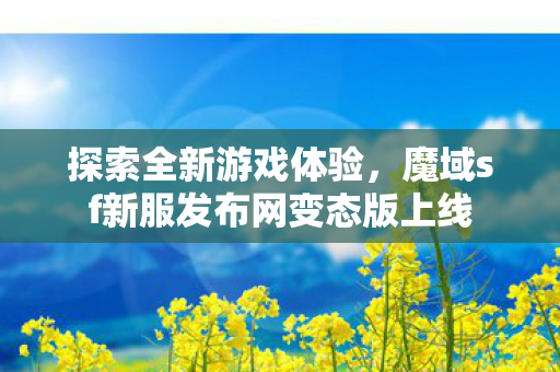 魔域sf新服发布网变态版上线图片