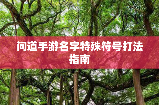 问道手游名字特殊符号打法指南图片