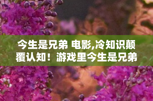 今生是兄弟 电影,冷知识颠覆认知！游戏里今生是兄弟的隐藏设定，让你目瞪口呆！