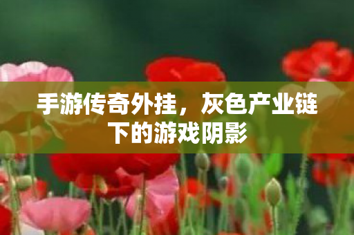 灰色产业链下的游戏阴影图片