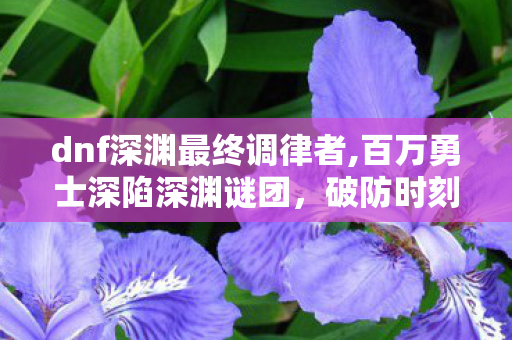 dnf深渊最终调律者,百万勇士深陷深渊谜团，破防时刻竟因TA出现？