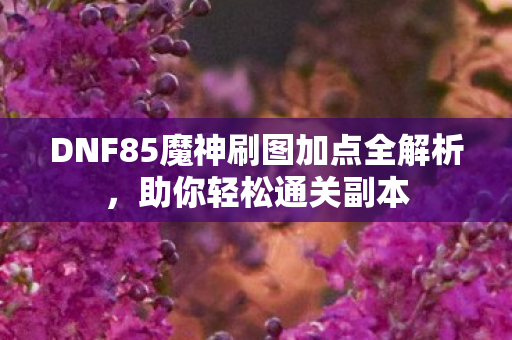 DNF85魔神刷图加点全解析图片
