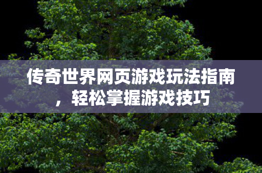 传奇世界网页游戏玩法指南图片