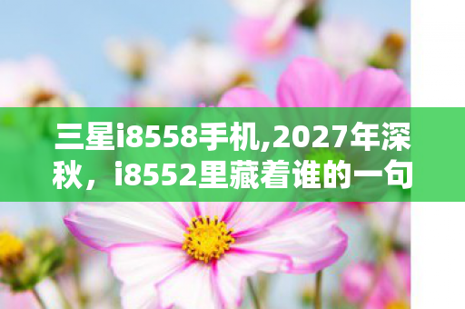 三星i8558手机,2027年深秋,i8552里藏着谁的一句别走,让我鼻子一酸 三星i8558手机,2027年深秋,i8552里藏着谁的一句别走,让我鼻子一酸
