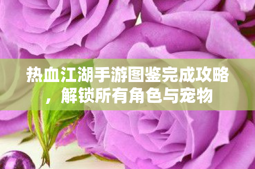 热血江湖手游图鉴完成攻略图片
