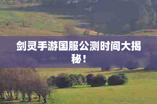 剑灵手游国服公测时间大揭秘图片