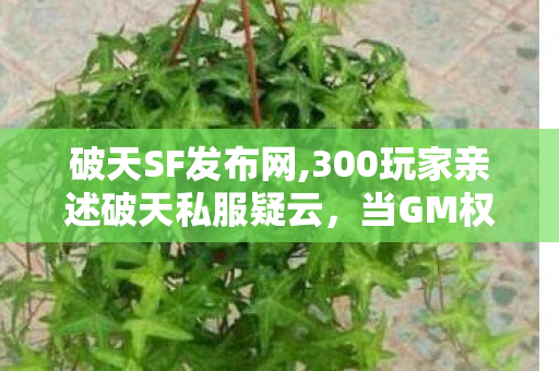 破天SF发布网,300玩家亲述破天私服疑云,当GM权限成催泪弹,我绷不住了 破天SF发布网,300玩家亲述破天私服疑云,当GM权限成催泪弹,我绷不住了