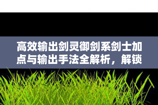 高效输出剑灵御剑系剑士加点与输出手法全解析图片