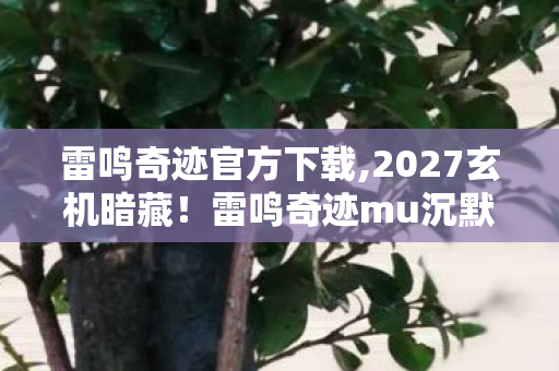 雷鸣奇迹官方下载,2027玄机暗藏!雷鸣奇迹mu沉默十年后,我找到了人生通关密码? 雷鸣奇迹官方下载,2027玄机暗藏!雷鸣奇迹mu沉默十年后,我找到了人生通关密码?