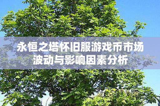 永恒之塔怀旧服游戏币市场波动与影响因素分析图片