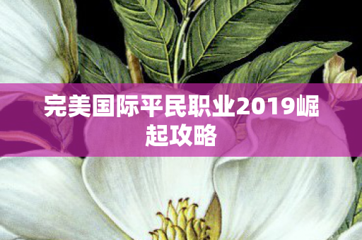 完美国际平民职业2019崛起攻略图片