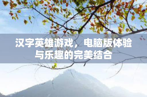 电脑版体验与乐趣的完美结合图片