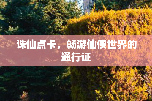 畅游仙侠世界的通行证图片