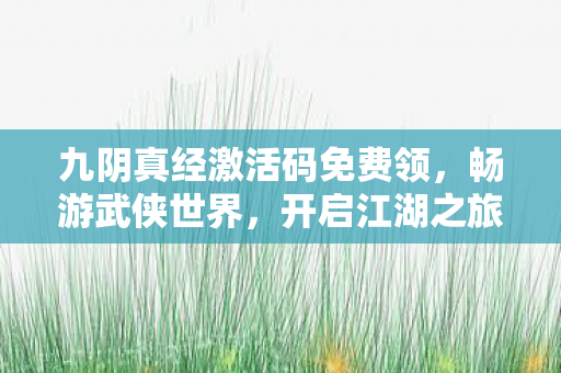 九阴真经激活码免费领图片