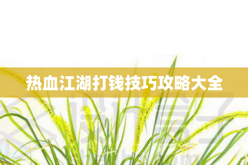 热血江湖打钱技巧攻略大全图片