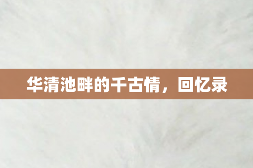 华清池畔的千古情图片