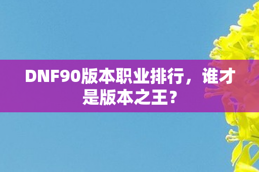 DNF90版本职业排行图片