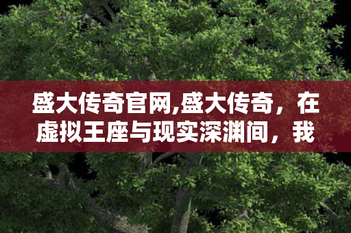 盛大传奇官网,盛大传奇，在虚拟王座与现实深渊间，我成了自己的悖论囚徒