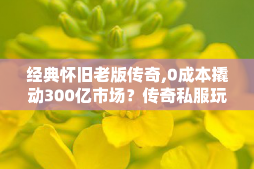 经典怀旧老版传奇,0成本撬动300亿市场?传奇私服玩家暴增270%背后的财富密码 经典怀旧老版传奇,0成本撬动300亿市场?传奇私服玩家暴增270%背后的财富密码