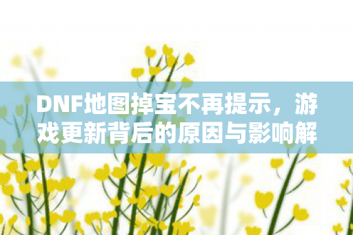游戏更新背后的原因与影响解析图片
