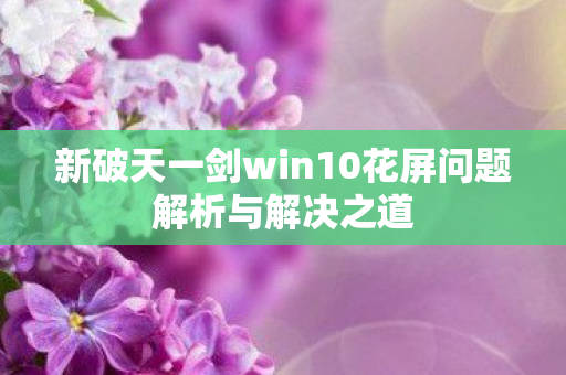 新破天一剑win10花屏问题解析与解决之道图片