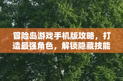 冒险岛游戏手机版攻略，打造最强角色，解锁隐藏技能！