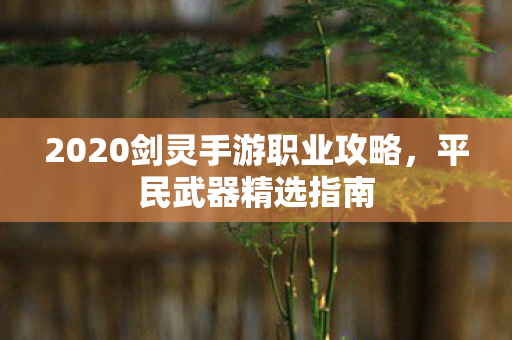 2020剑灵手游职业攻略图片