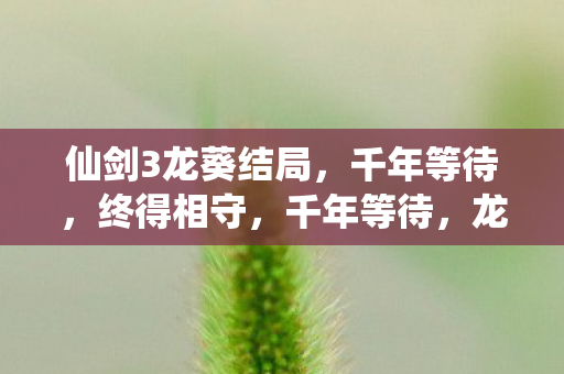 仙剑3龙葵结局,千年等待,终得相守,千年等待,龙葵终与景天相守,仙剑3感人结局 仙剑3龙葵结局,千年等待,终得相守,千年等待,龙葵终与景天相守,仙剑3感人结局