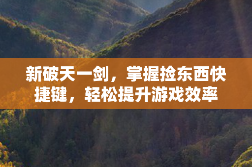 掌握捡东西快捷键图片