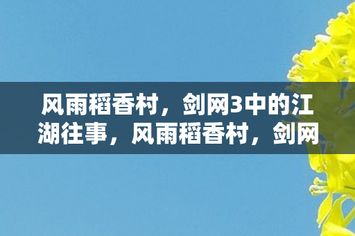 剑网3中的江湖往事图片