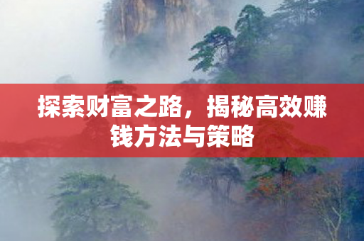 揭秘高效赚钱方法与策略图片