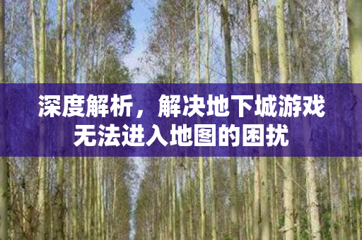 解决地下城游戏无法进入地图的困扰图片