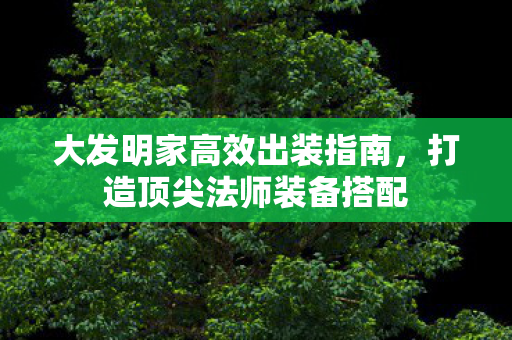 大发明家高效出装指南图片